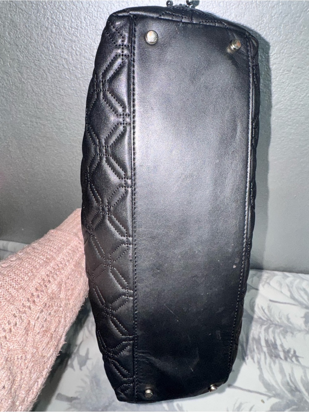 kate spade Black Quilted Shoulder Bag with Gold Hardware and Heart Charm - Picture 6 of 17